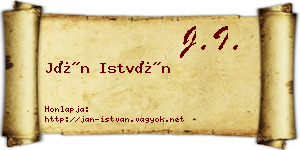 Ján István névjegykártya